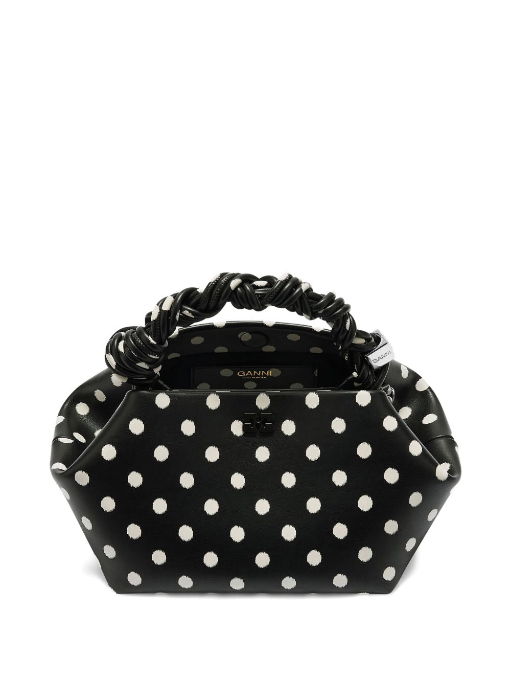 Borsa a mano bou small con pois nero Ganni - donna 