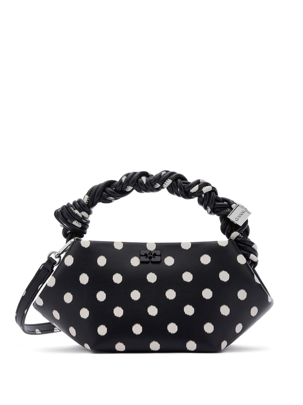 Borsa a mano bou mini con pois nero Ganni - donna 