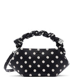 Borsa a mano bou mini con pois nero Ganni - donna 
