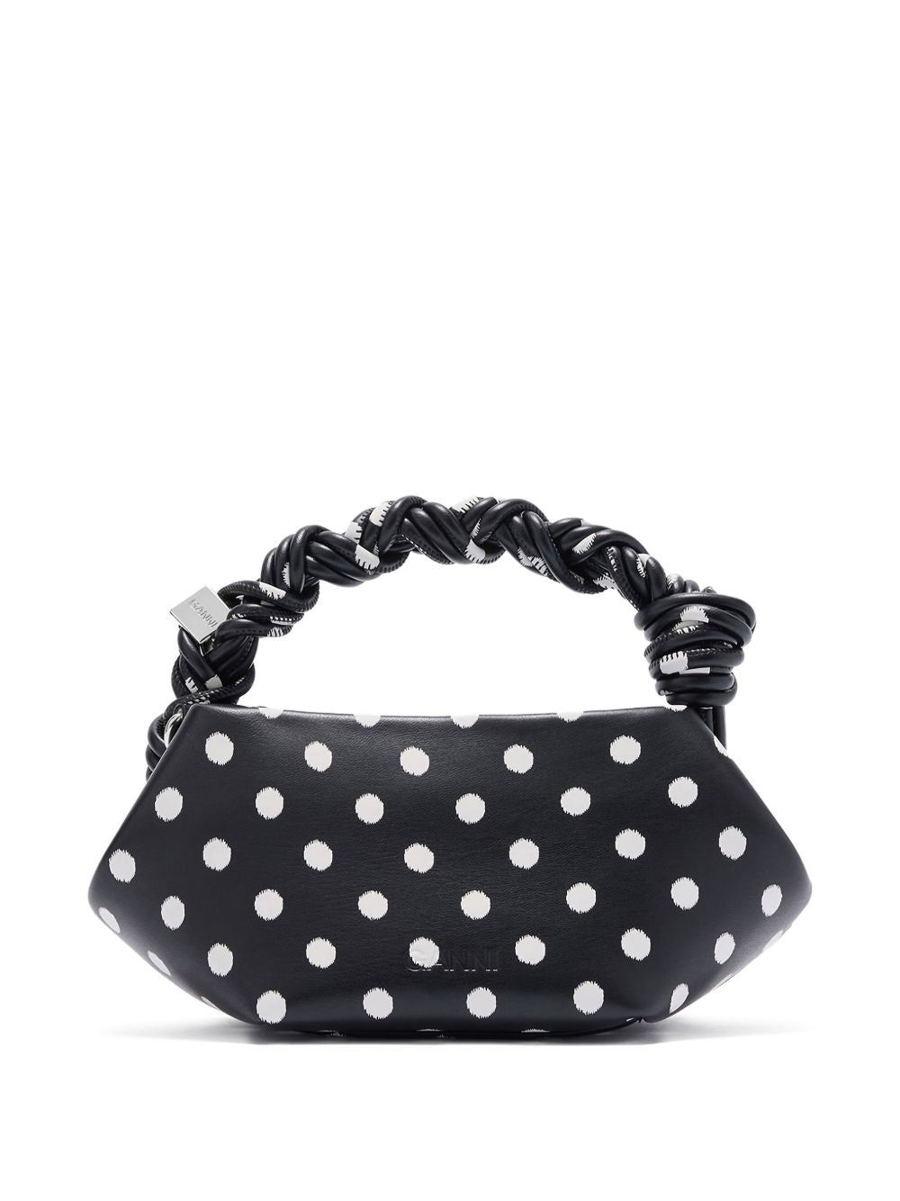 Borsa a mano bou mini con pois nero Ganni - donna 