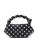 Borsa a mano bou mini con pois nero Ganni - donna 
