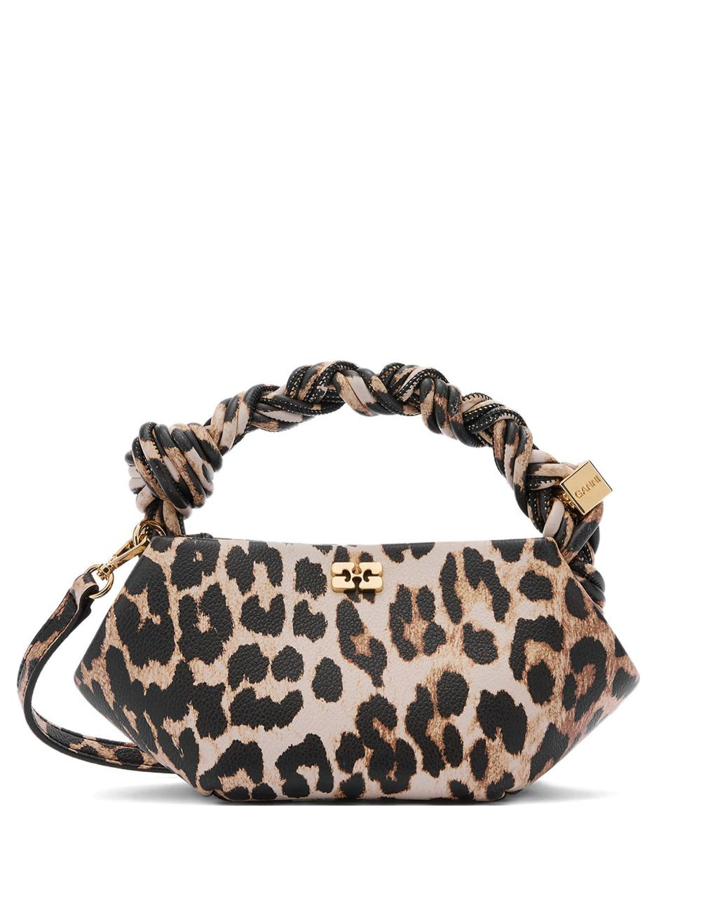 Borsa a mano bou minicon stampa animalier Ganni - donna 