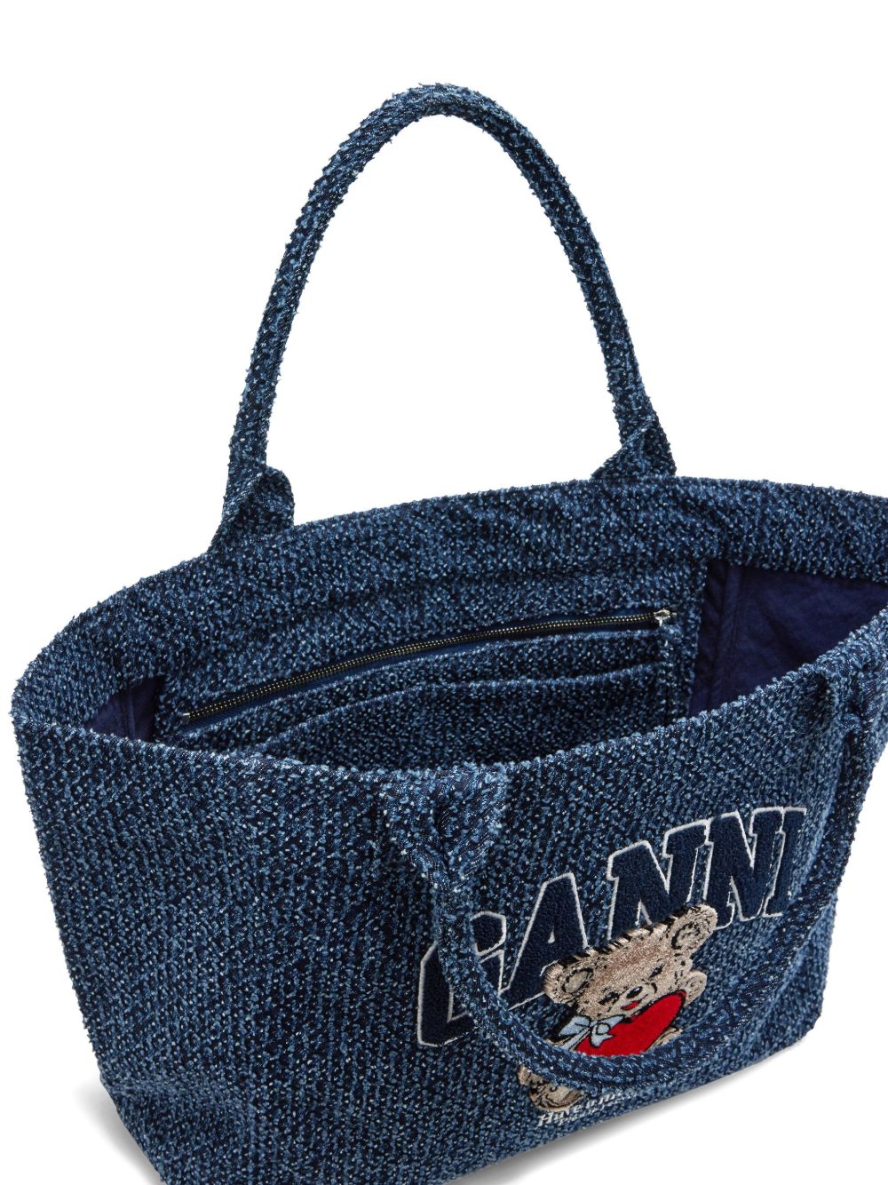 Borsa tote con stampa in blu Ganni - donna 