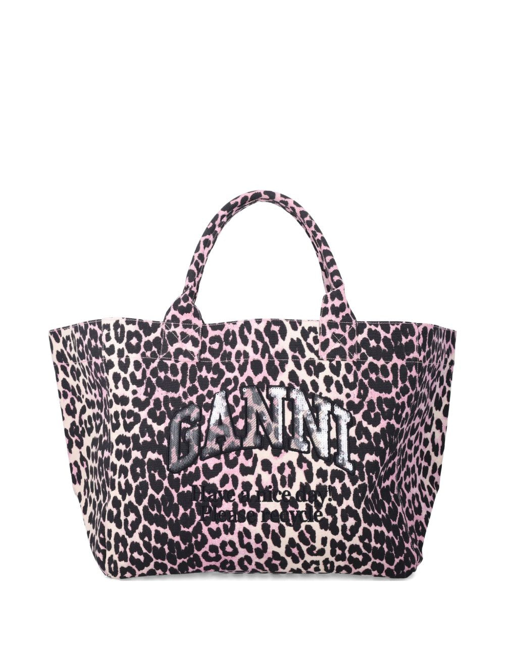 Borsa tote XXL con stampa animalier Ganni - donna 