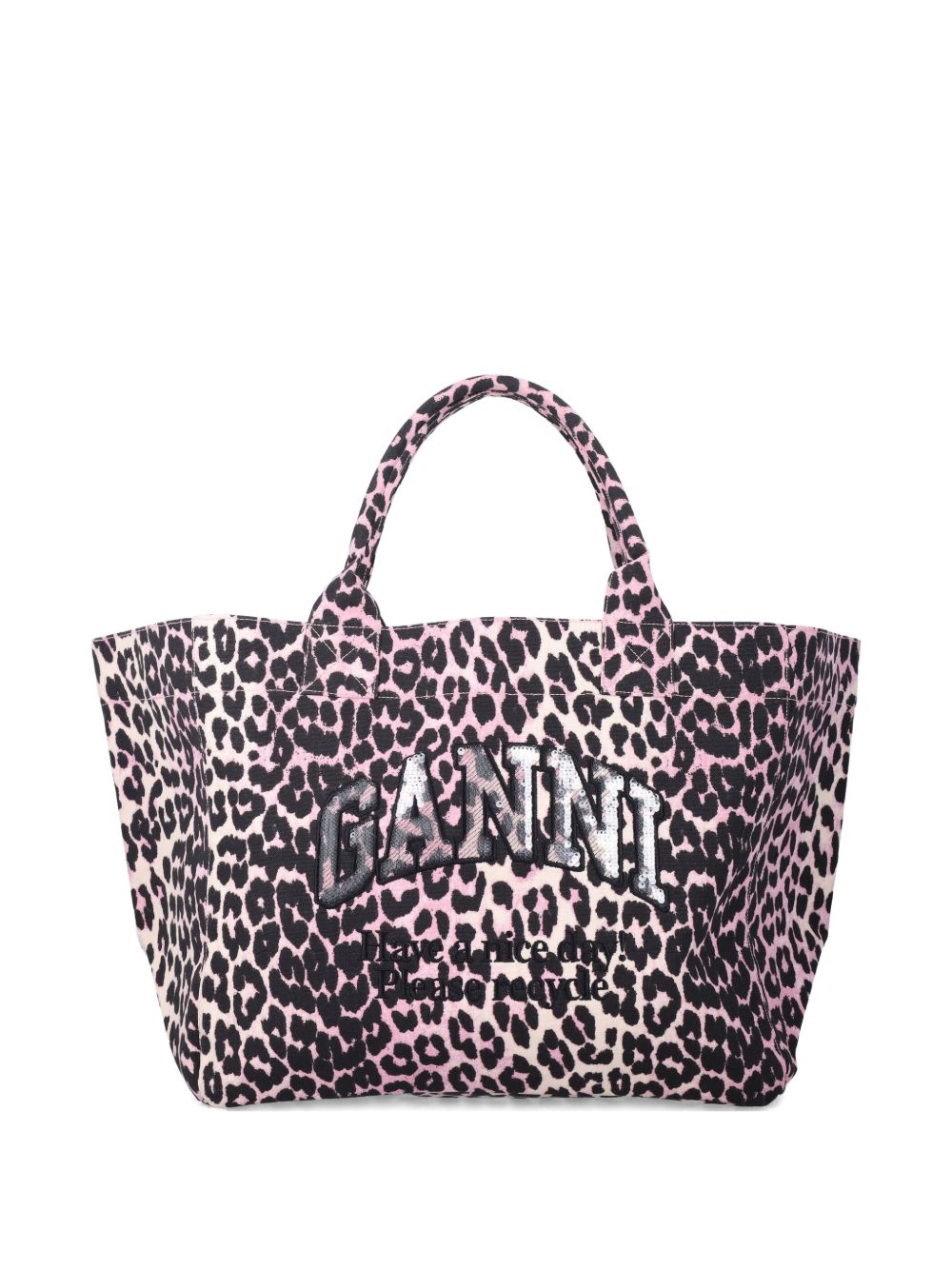 Borsa tote XXL con stampa animalier Ganni - donna 