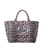Borsa tote XXL con stampa animalier Ganni - donna 