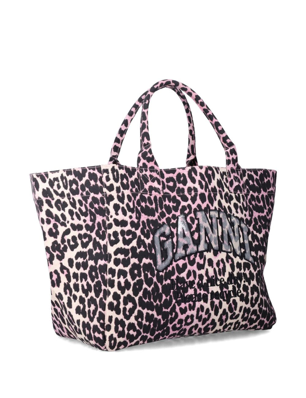 Borsa tote XXL con stampa animalier Ganni - donna 