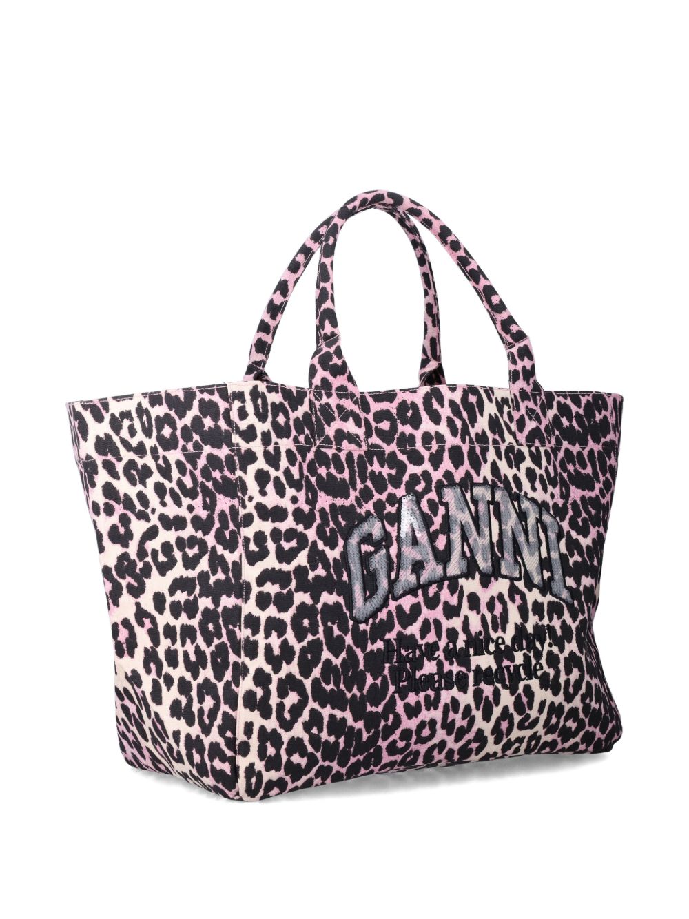 Borsa tote XXL con stampa animalier Ganni - donna 