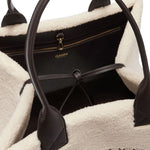 Borsa tote con logo in avorio Ganni - donna 