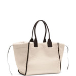 Borsa tote con logo in avorio Ganni - donna 