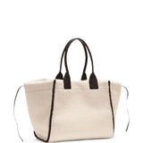 Borsa tote con logo in avorio Ganni - donna 