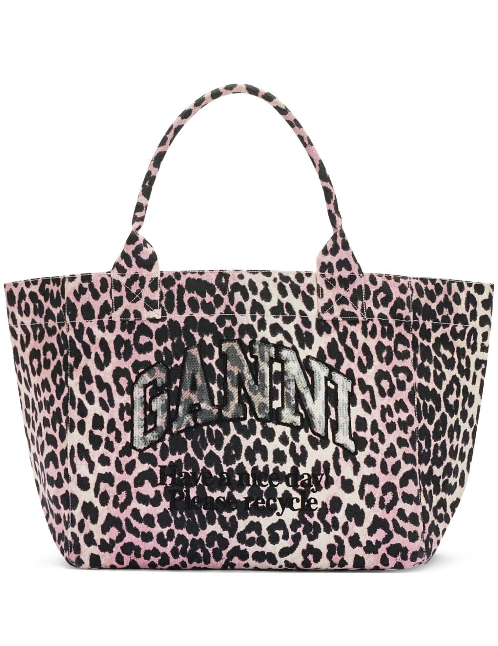 Borsa tote con stampa animalier Ganni - donna 