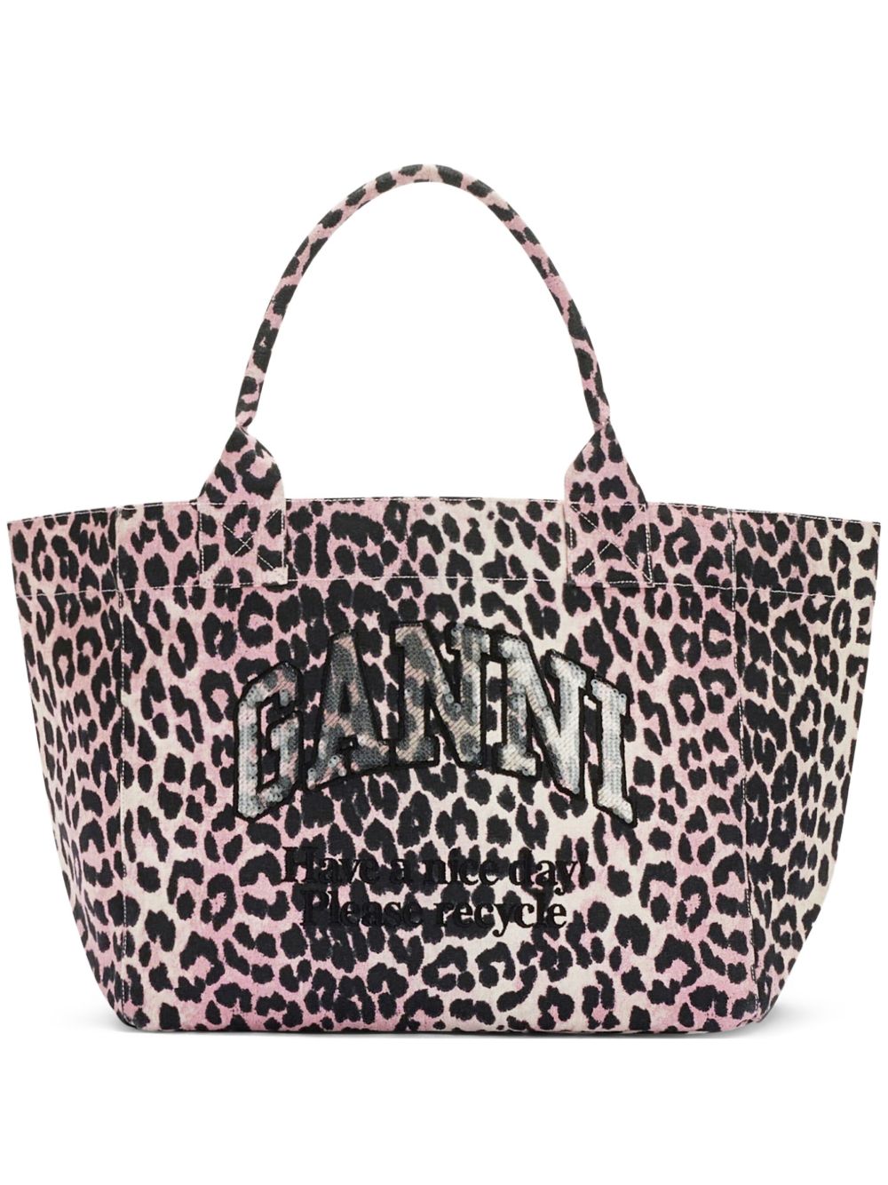 Borsa tote con stampa animalier Ganni - donna 