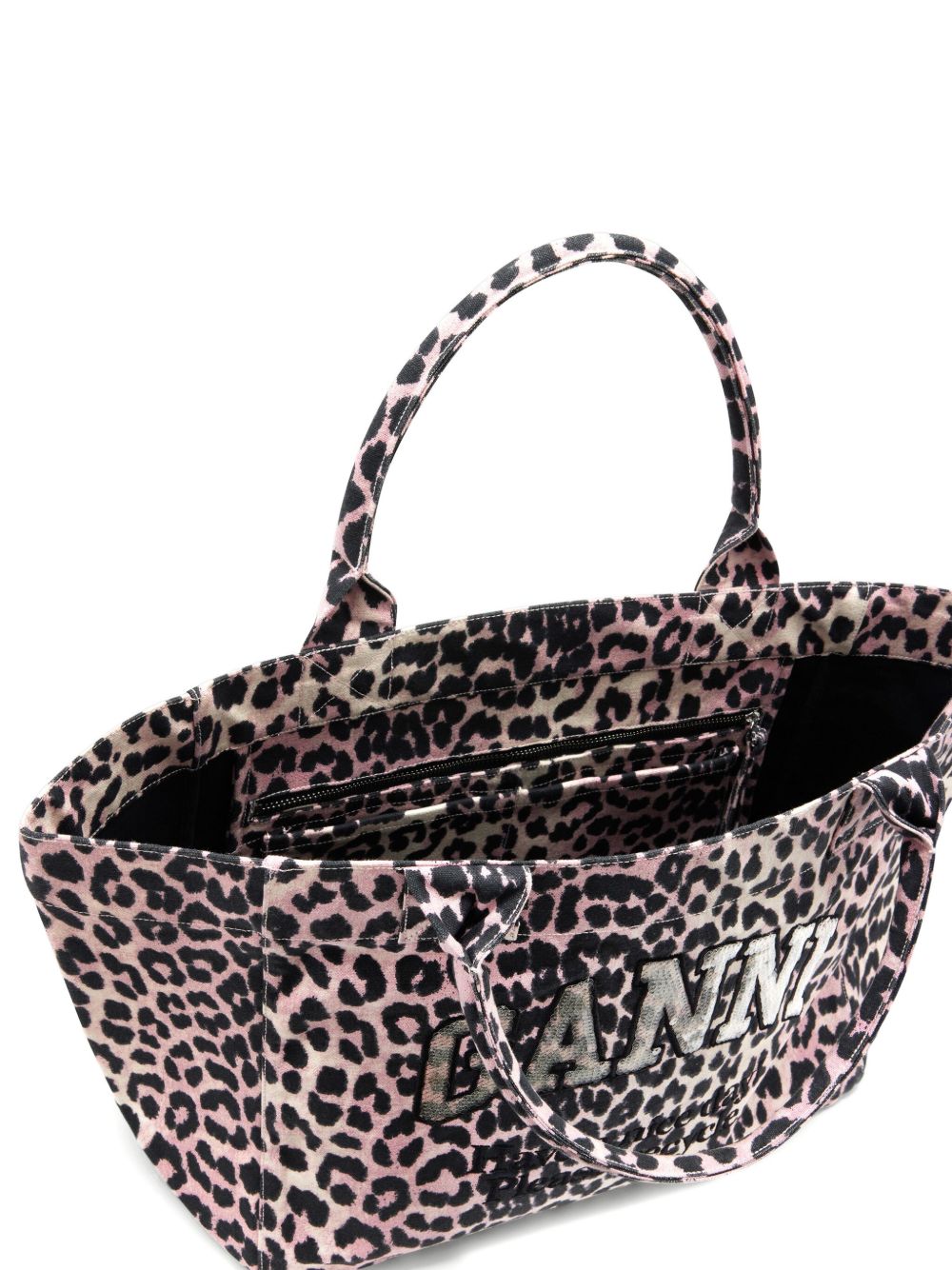 Borsa tote con stampa animalier Ganni - donna 