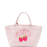 Borsa tote con logo medium in rosa 