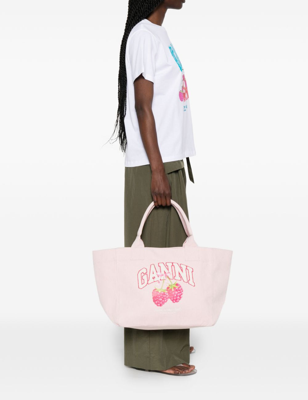 Borsa tote con logo medium in rosa 