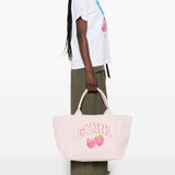 Borsa tote con logo medium in rosa 