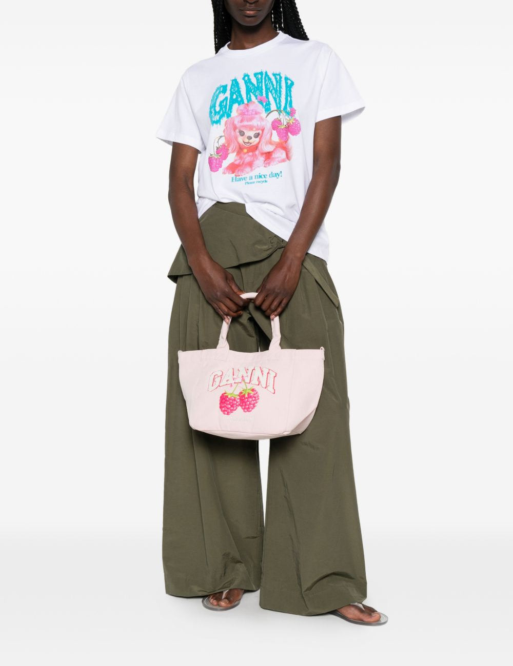 Borsa tote con logo small in rosa 