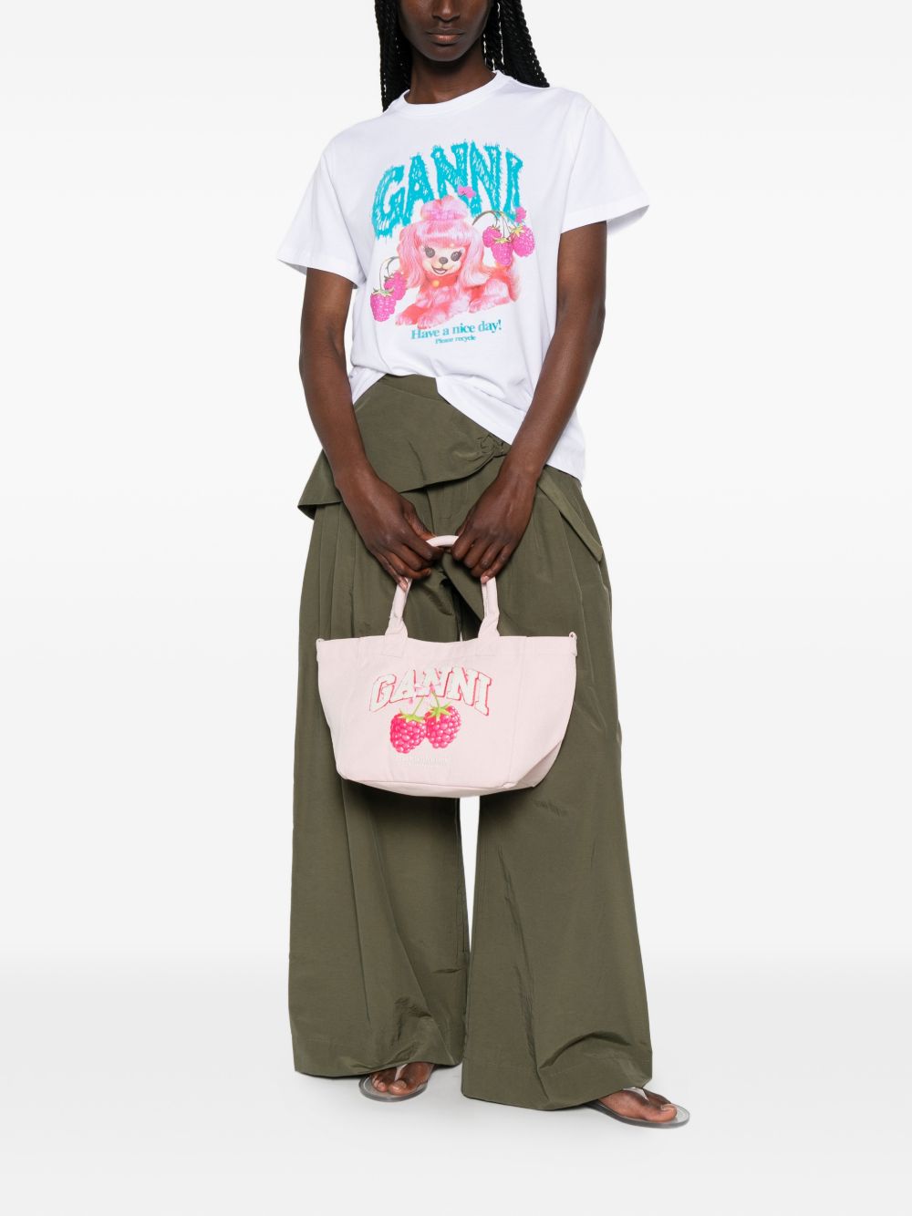 Borsa tote con logo small in rosa 