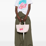 Borsa tote con logo small in rosa 