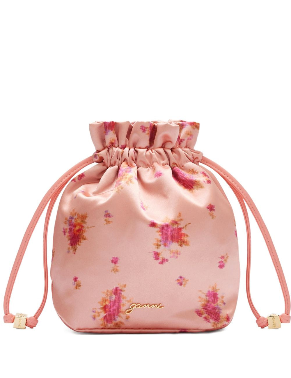 Borsa a fiori con coulisse in rosa Ganni - donna 
