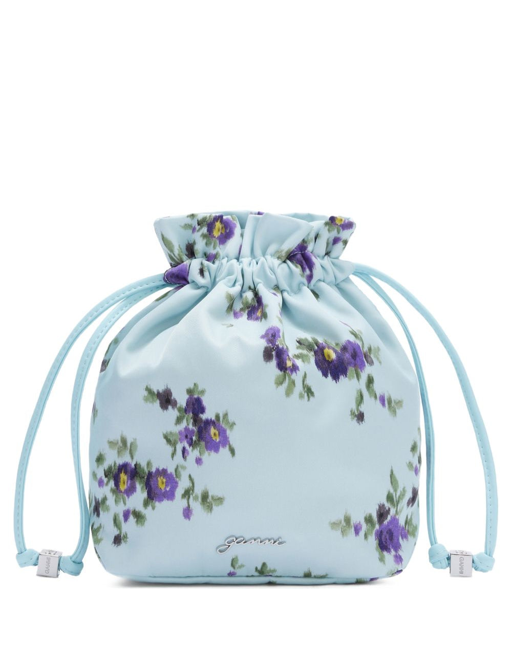 Borsa a fiori con coulisse in rosa Ganni - donna 