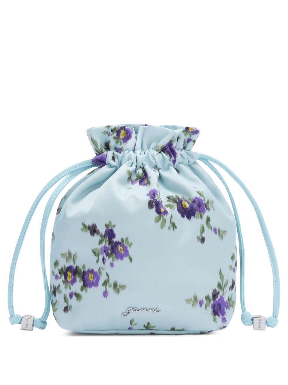 Borsa a fiori con coulisse in rosa Ganni - donna 