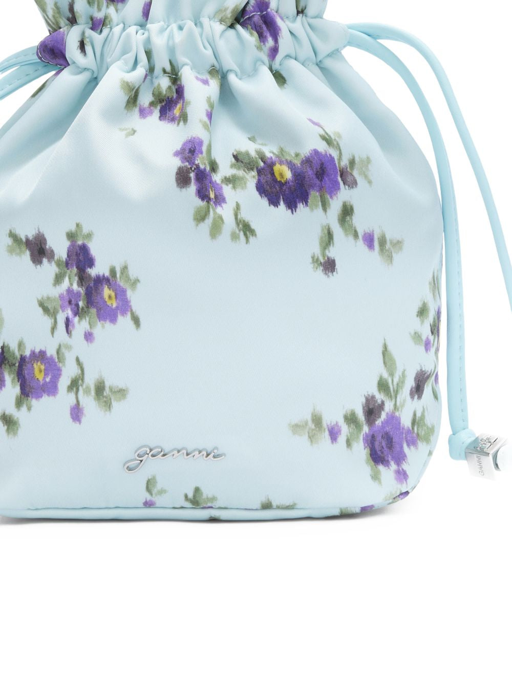 Borsa a fiori con coulisse in rosa Ganni - donna 