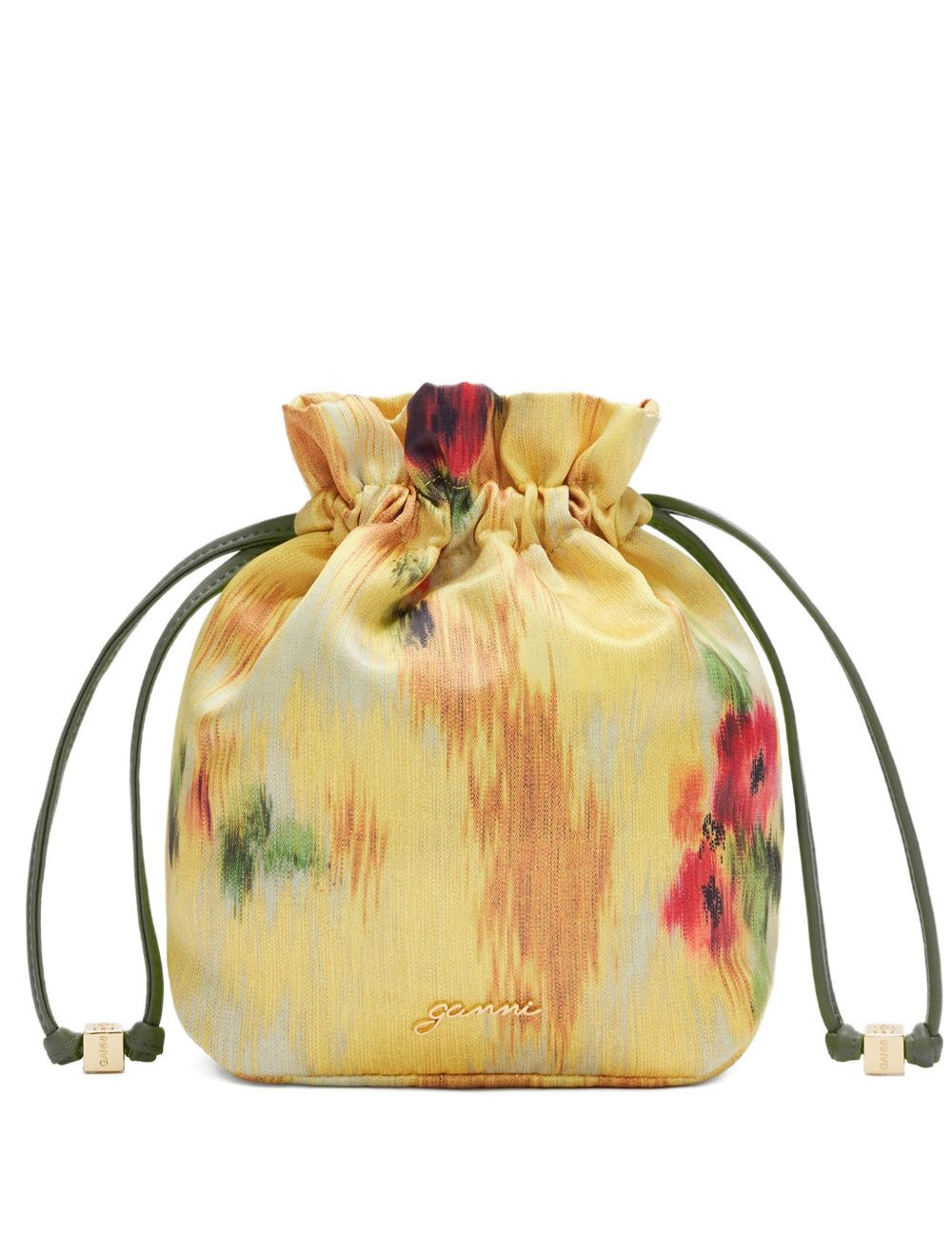 Borsa a fiori con coulisse in giallo Ganni - donna 