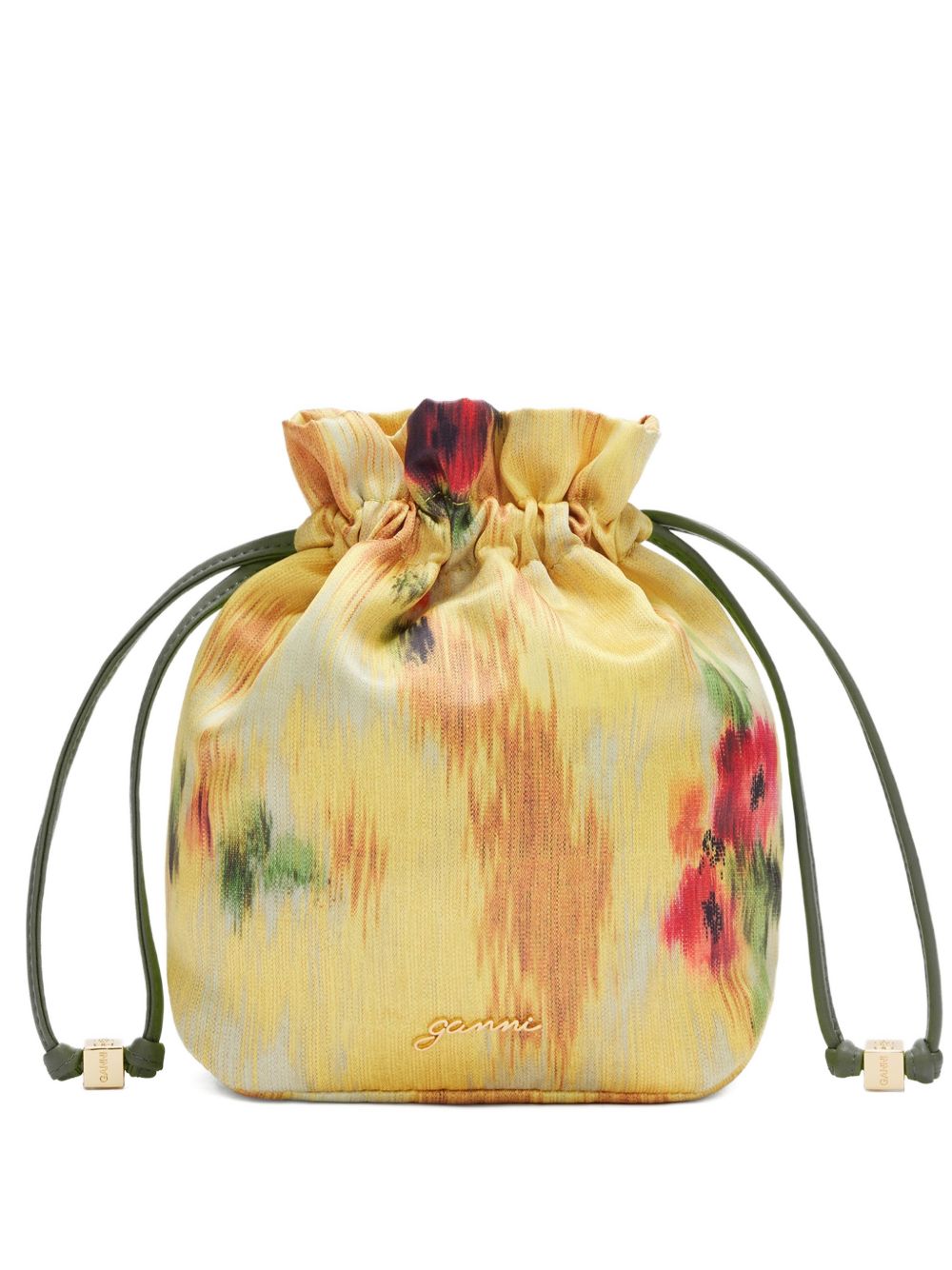 Borsa a fiori con coulisse in giallo Ganni - donna 