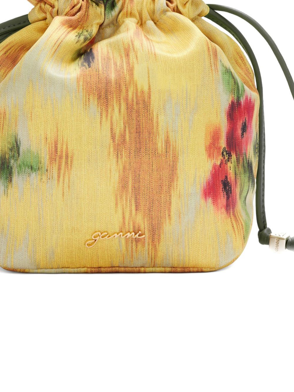 Borsa a fiori con coulisse in giallo Ganni - donna 