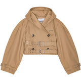 Giacca cropped con cappuccio in marrone Ganni - donna 