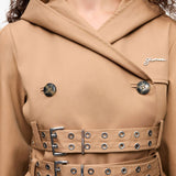 Giacca cropped con cappuccio in marrone Ganni - donna 