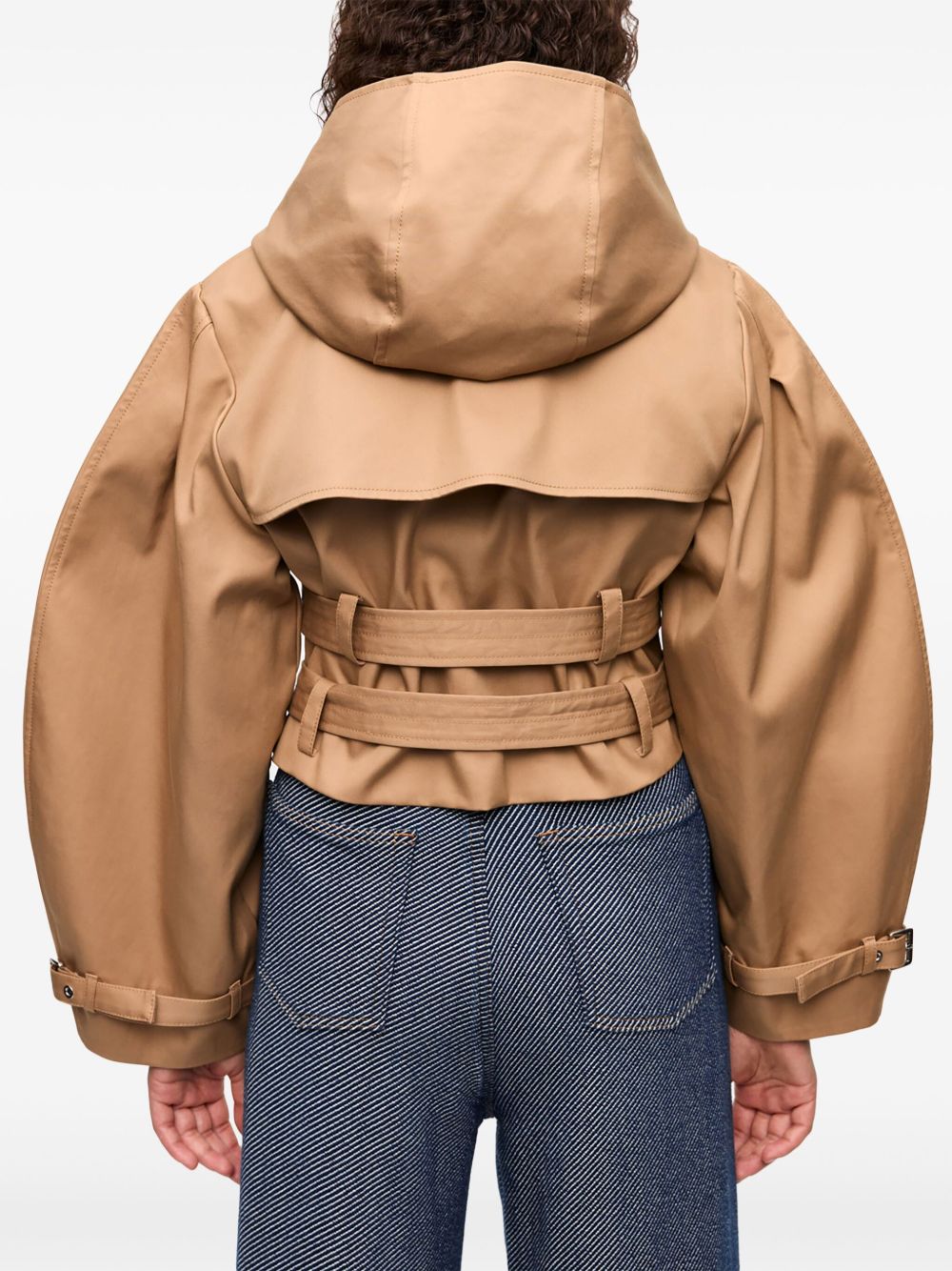 Giacca cropped con cappuccio in marrone Ganni - donna 