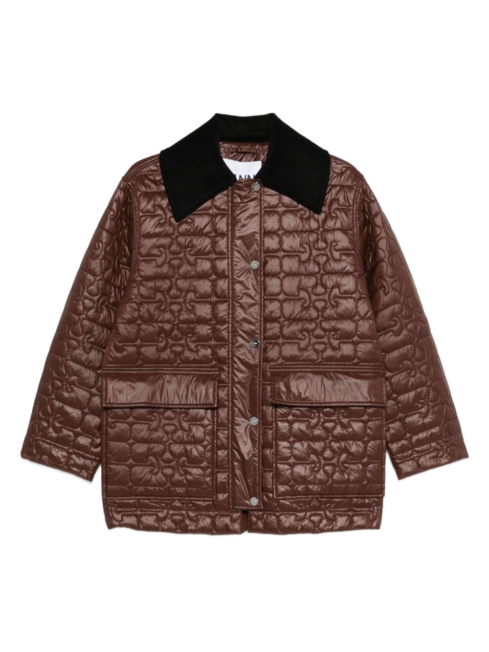 Cappotto trapuntato in marrone Ganni - donna 