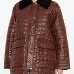 Cappotto trapuntato in marrone Ganni - donna 