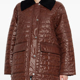 Cappotto trapuntato in marrone Ganni - donna 