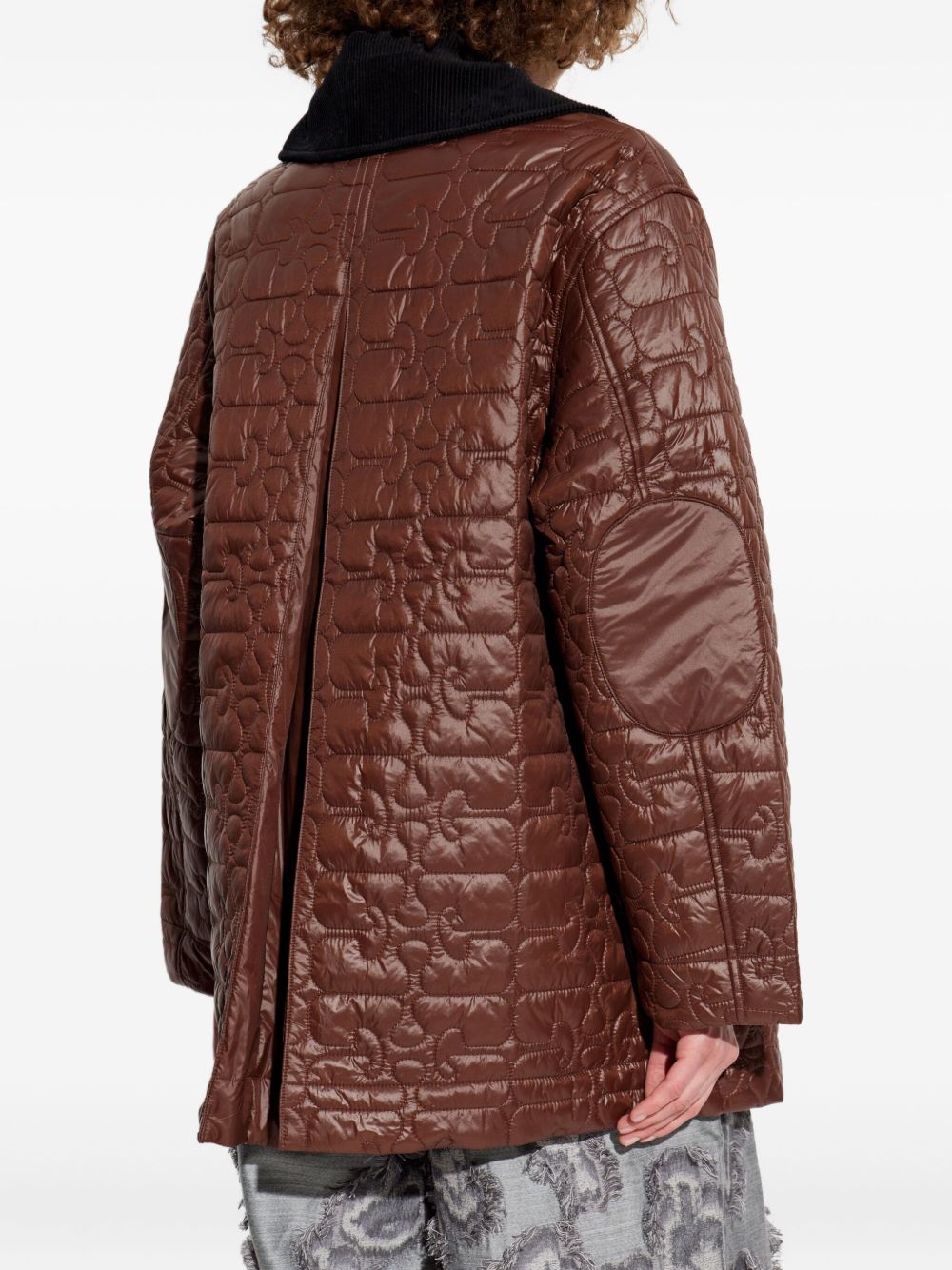 Cappotto trapuntato in marrone Ganni - donna 