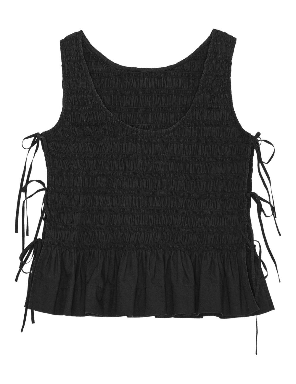 Top con peplum in nero Ganni - donna 