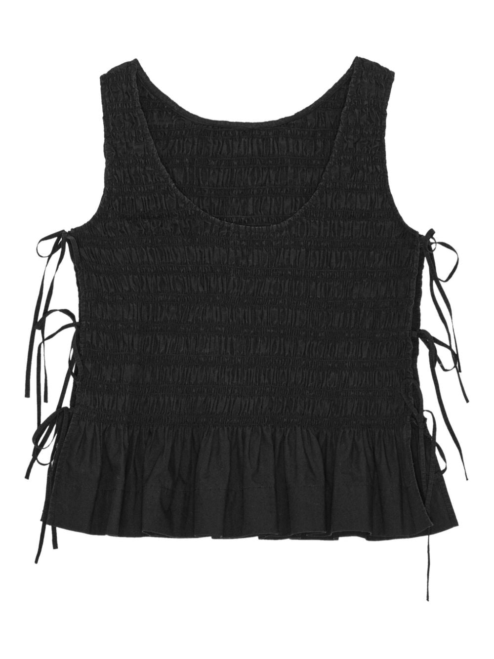 Top con peplum in nero Ganni - donna 