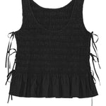Top con peplum in nero Ganni - donna 