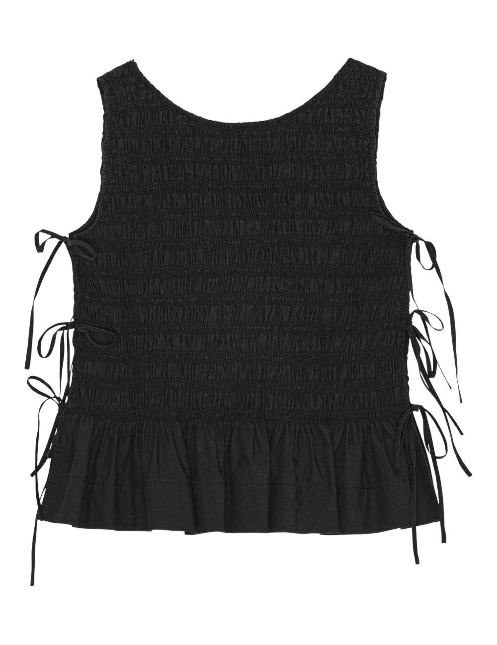Top con peplum in nero Ganni - donna 