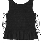 Top con peplum in nero Ganni - donna 
