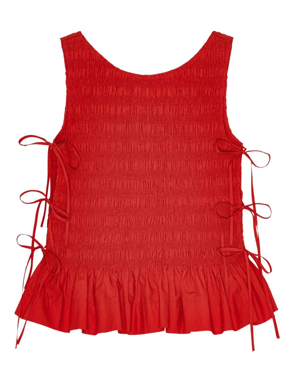 Top in chambray rosso Ganni - donna 