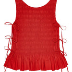 Top in chambray rosso Ganni - donna 