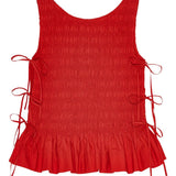 Top in chambray rosso Ganni - donna 