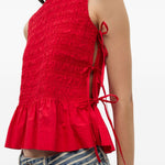 Top in chambray rosso Ganni - donna 