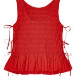 Top in chambray rosso Ganni - donna 