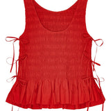 Top in chambray rosso Ganni - donna 