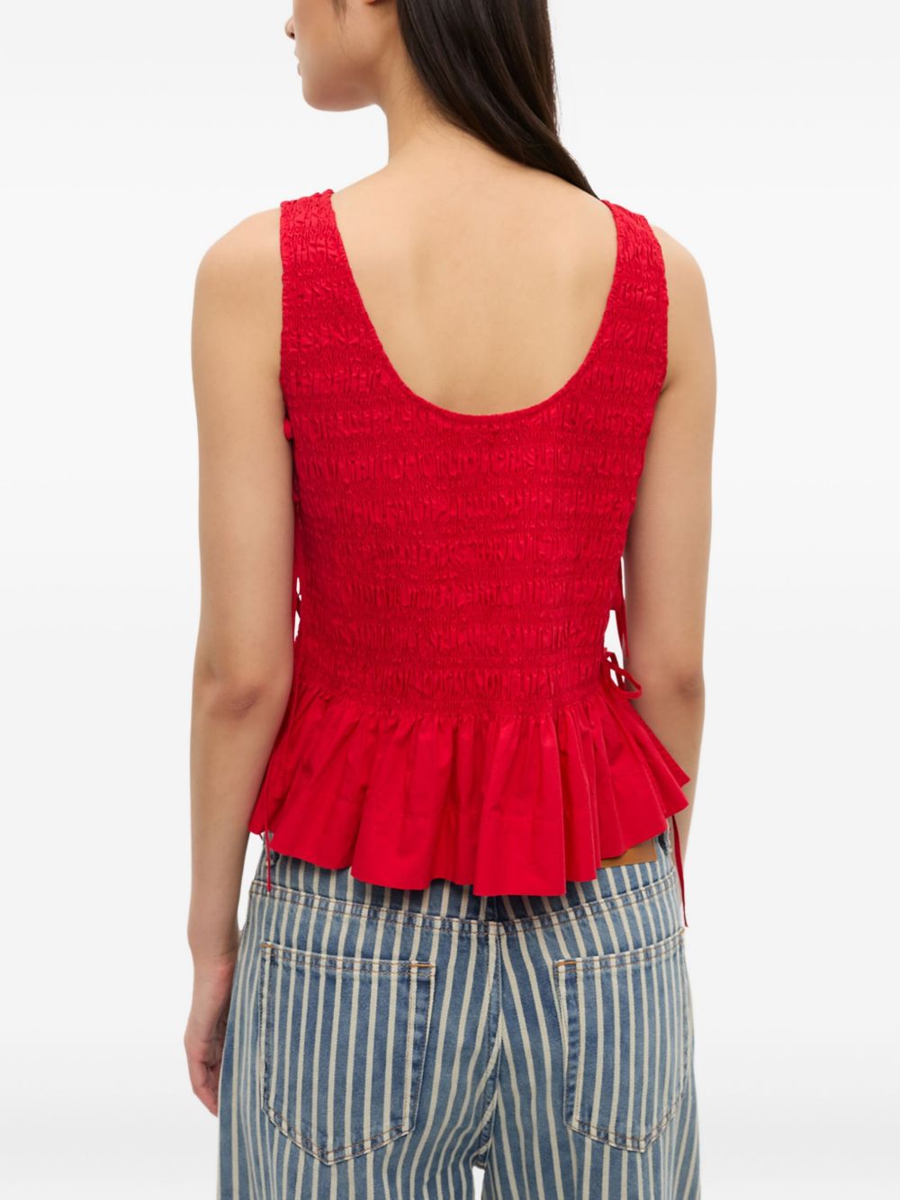 Top in chambray rosso Ganni - donna 